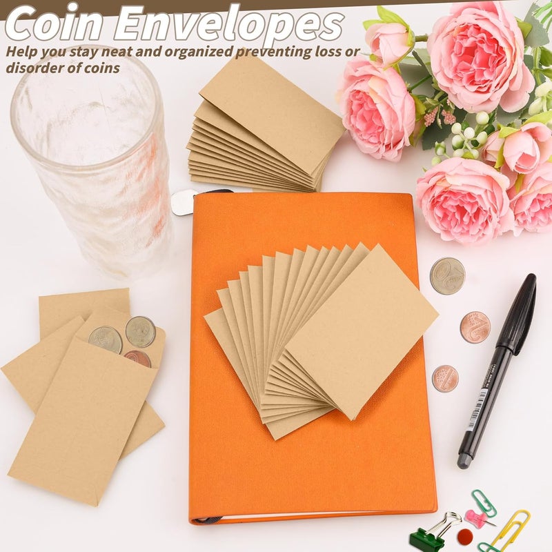 UZLU 1500 Pack Small Coin Envelopes 2.25x 3.5in Brown Kraft Small Cash Envelopes Mini Key Envelopes with Gummed Flap for Home and Office Use - Image 5